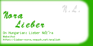 nora lieber business card